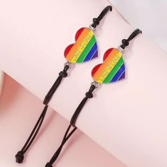 PRIDE rainbow couples bracelets - Picture 1 of 7